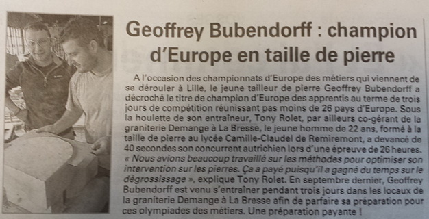 Geoffrey Bubendorff - champion d'europe